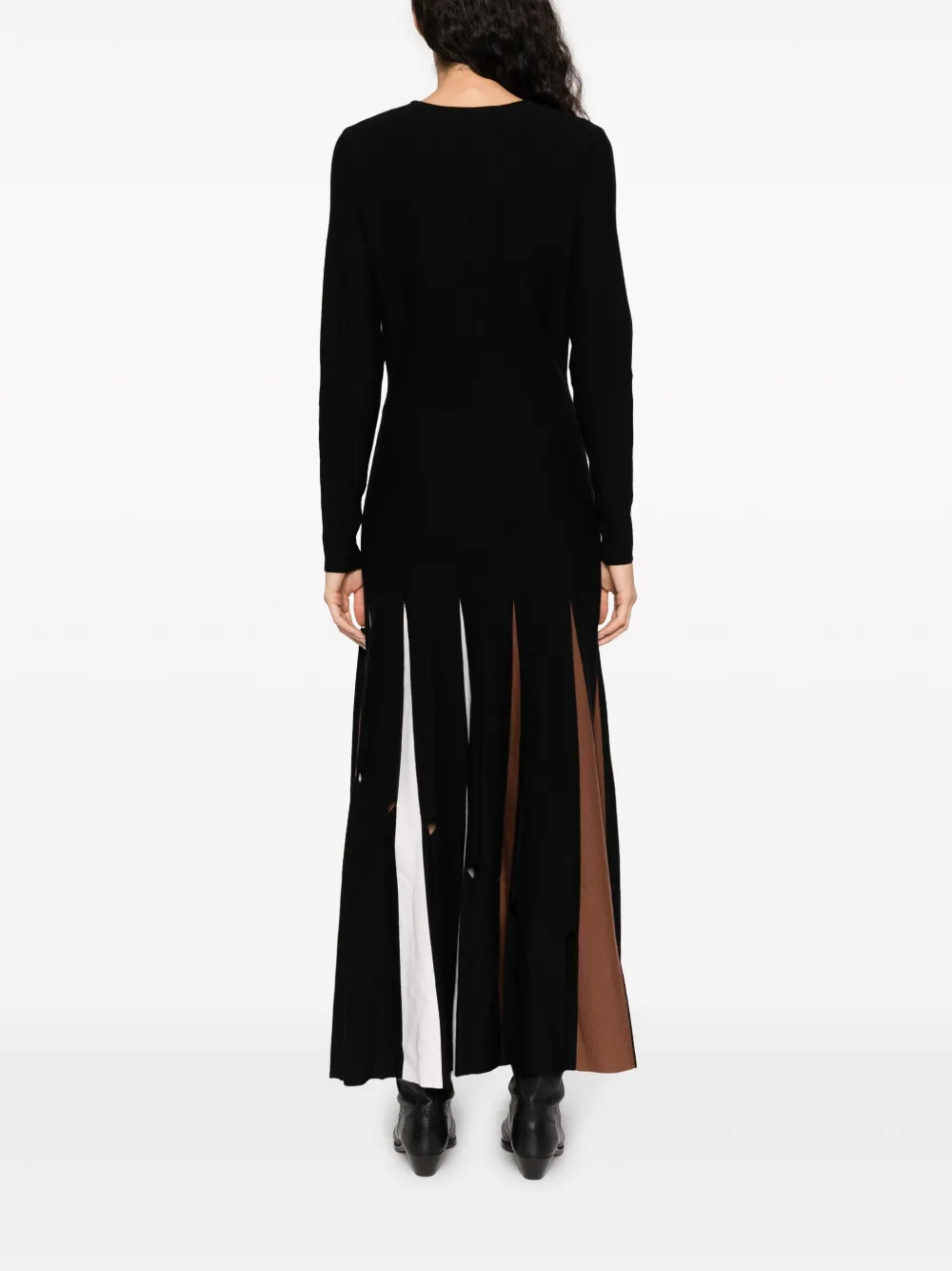 Shop Gabriela Hearst Pleat-detailing Wool Dress In Black