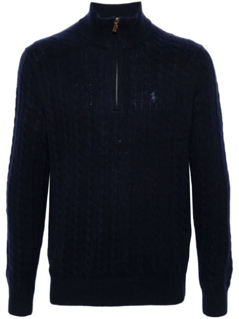 Polo Ralph Lauren 포니 자수 케이블 니트 스웨터