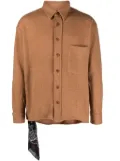 Destin Andrea scarf-detail felted shirt - Brown