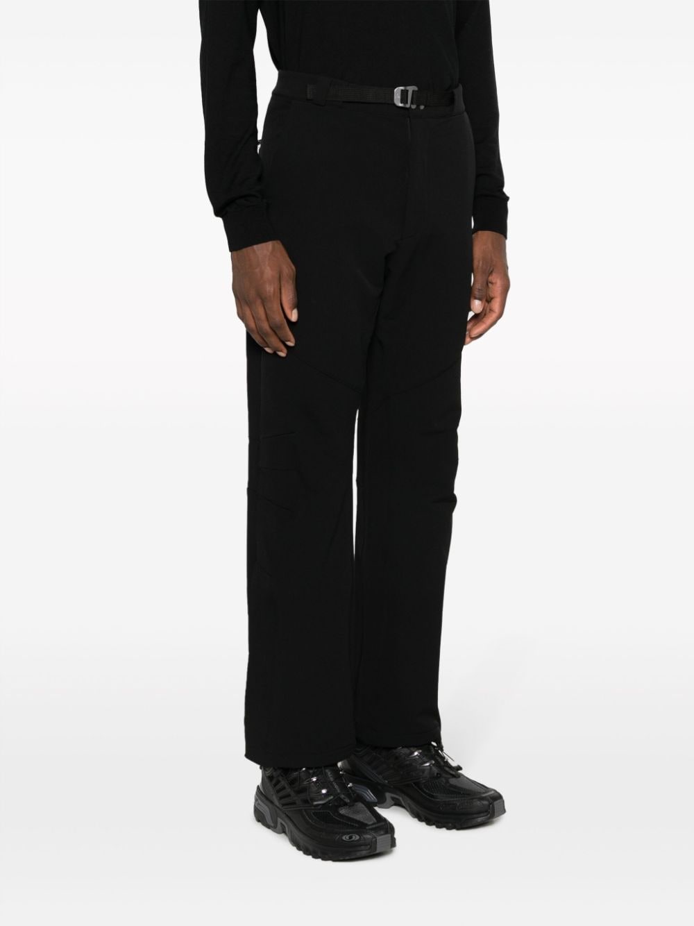 Shop Roa Belted Straight-leg Trousers In Black