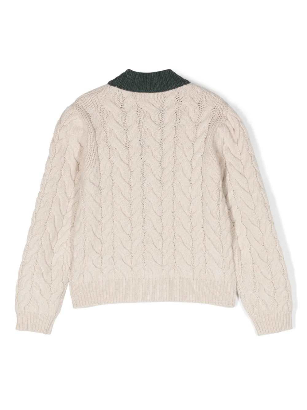 Brunello Cucinelli Kids cable-knit cashmere cardigan - Beige