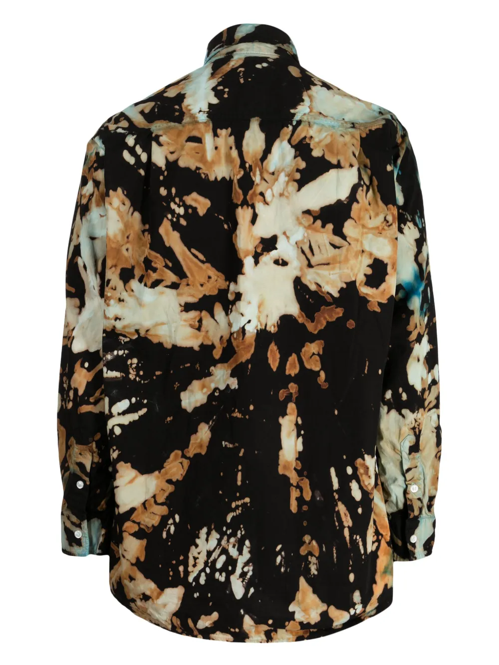 Stain Shade tie-dye pattern cotton shirt - Zwart
