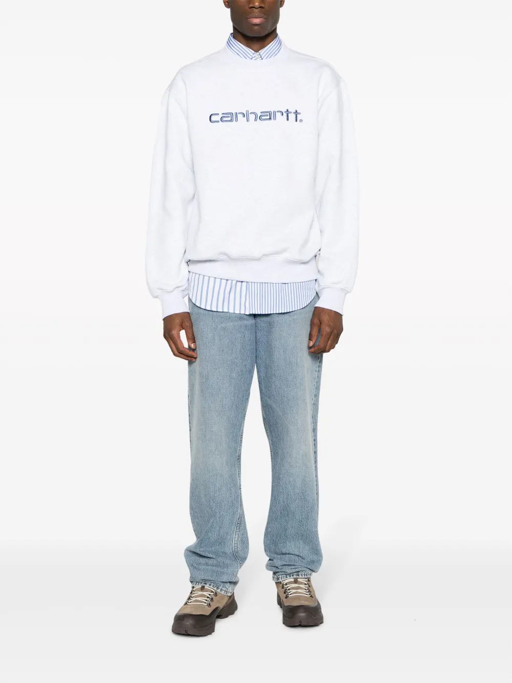Carhartt WIP logo-embroidered jersey sweatshirt - Grijs