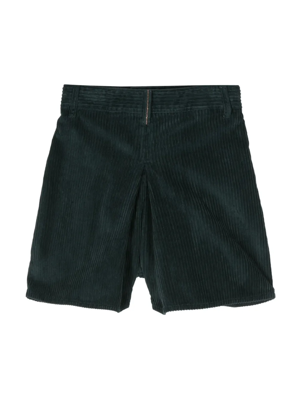 Brunello Cucinelli Kids logo-engraved corduroy shorts - Groen