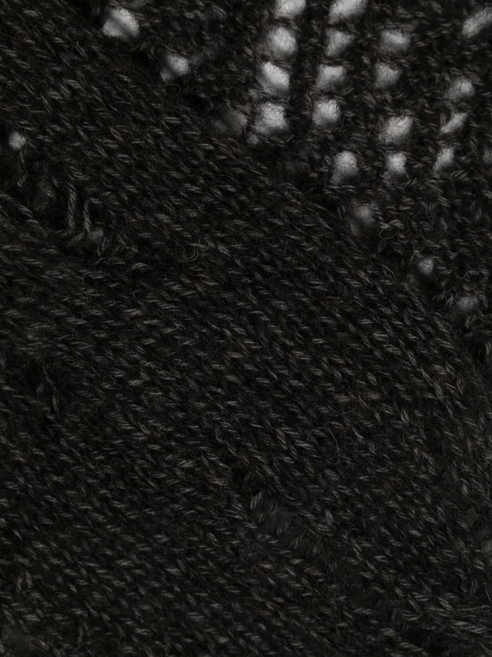 OUR LEGACY distressed-knit triangle scarf - Zwart