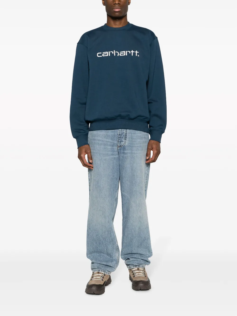 Carhartt WIP logo-embroidered crew-neck sweatshirt - Blauw