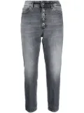 DONDUP logo-patch cropped jeans - Black