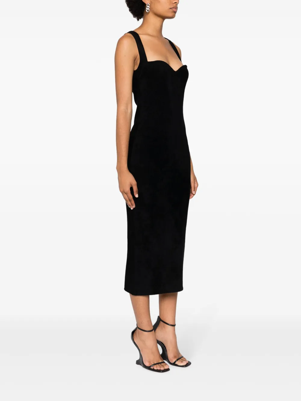 Shop Philosophy Di Lorenzo Serafini Sweetheart-neck Sleeveless Dress In Black