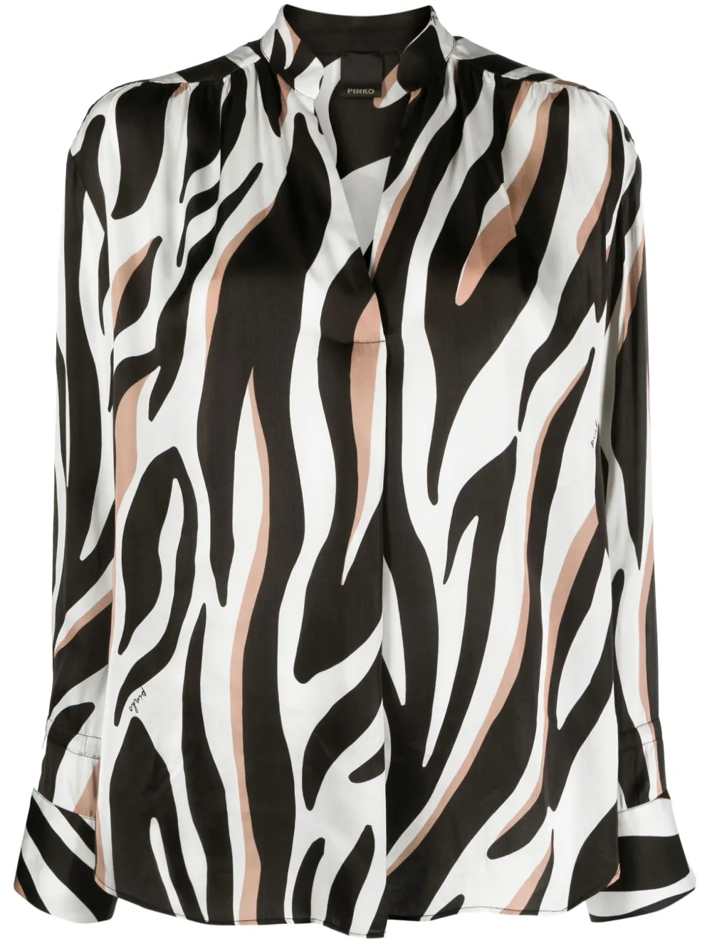 PINKO ZEBRA-PRINT LONG-SLEEVE BLOUSE