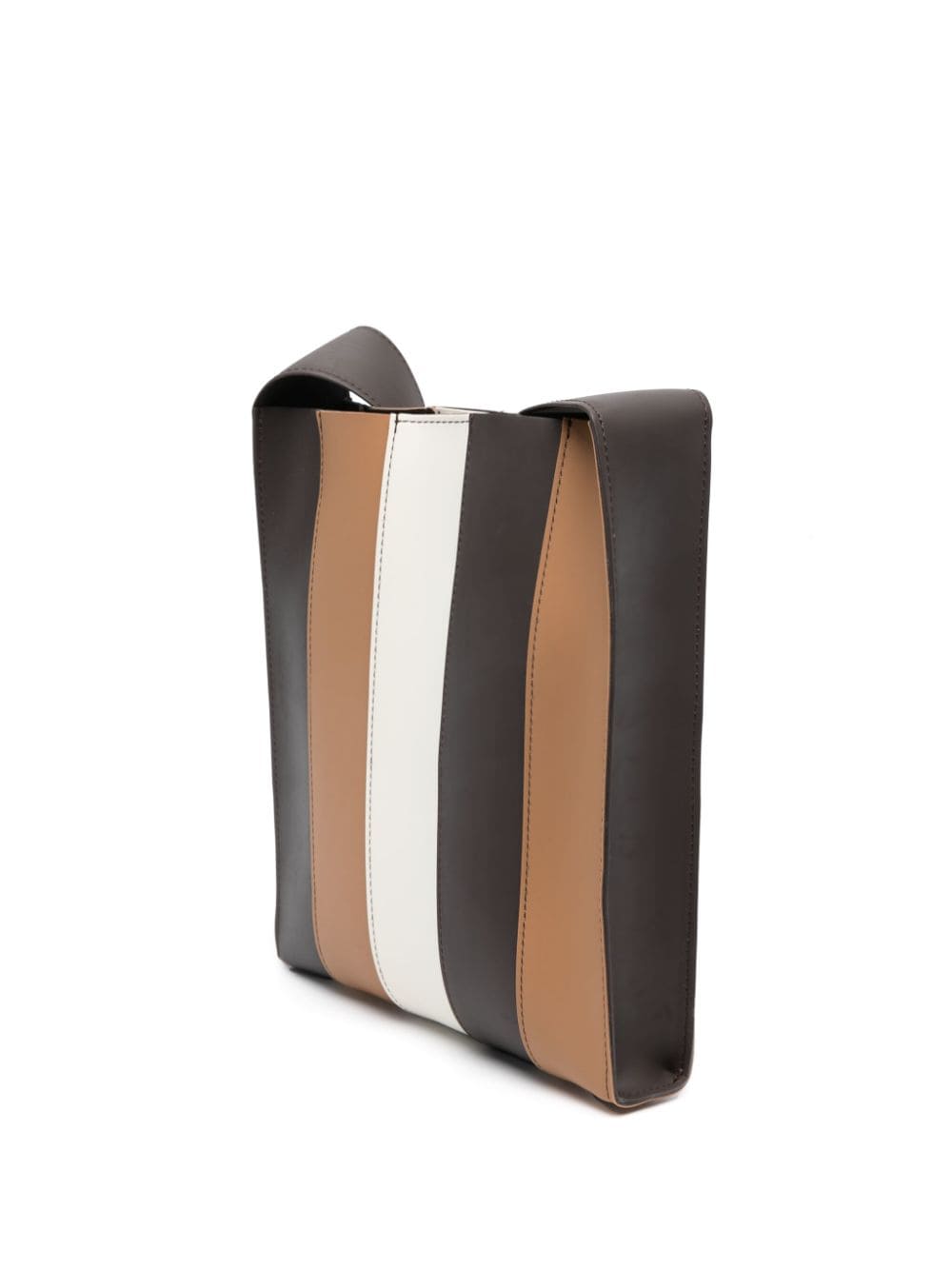 Shop Sunnei Gomma7 Striped Shoulder Bag In Brown
