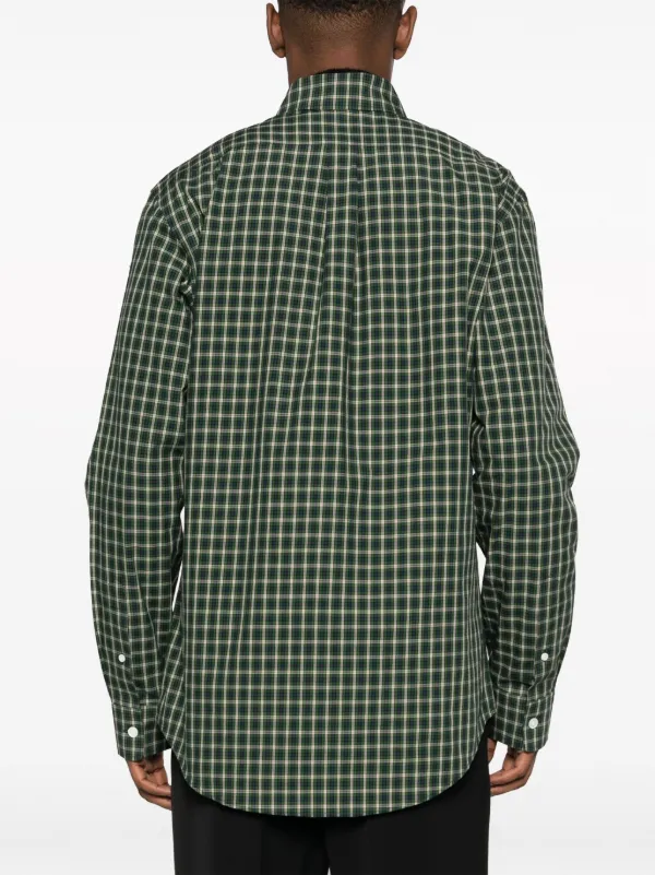 Givenchy 4G motif-embroidered Checked Shirt | Green | FARFETCH