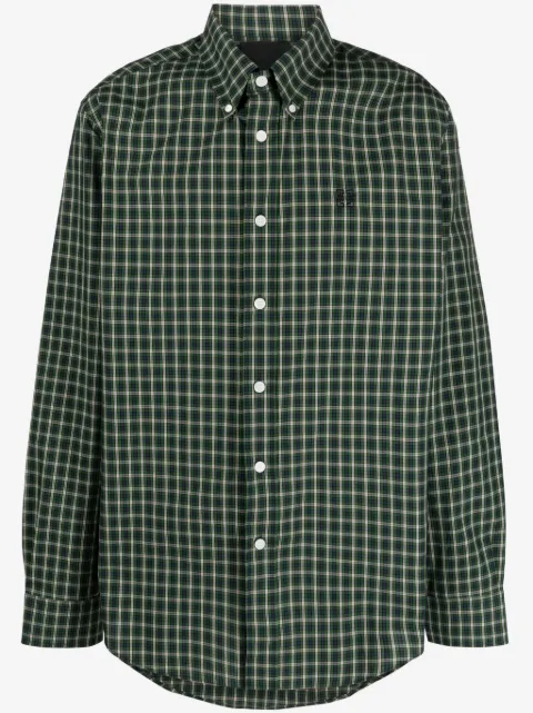 Givenchy camisa con motivo 4G y cuadros estampados