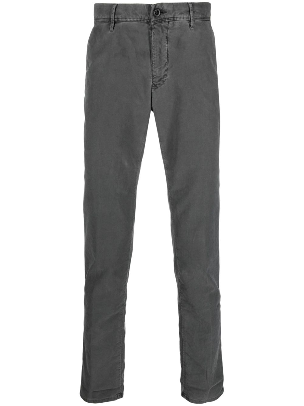 Incotex Logo-embroidered Straight-leg Trousers In Grey