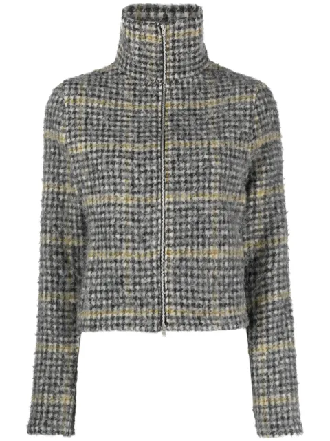 OUR LEGACY houndstooth-pattern brushed-knit jacket