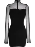 Nensi Dojaka roll-neck semi-sheer-panelled minidress - Black