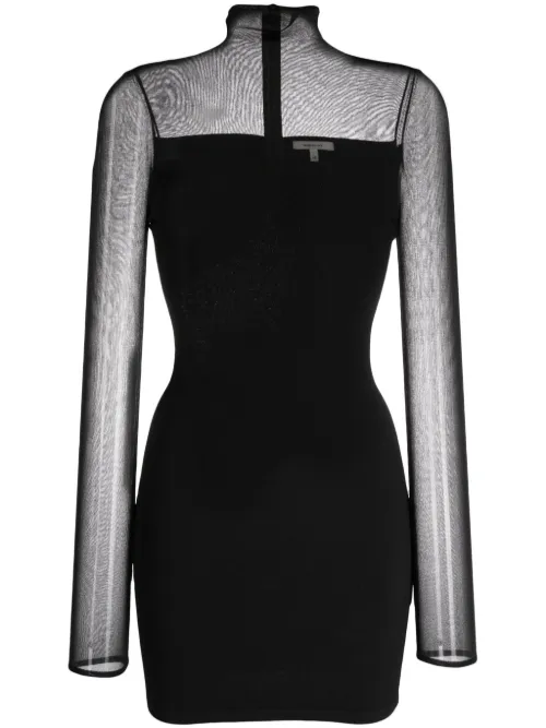 Robe courte à col roulé et empiècement transparent - Nensi Dojaka - Modalova