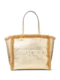 Jimmy Choo Avenue shearling tote bag - Gold