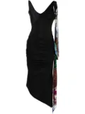 Marine Serre asymmetric draped dress - Black