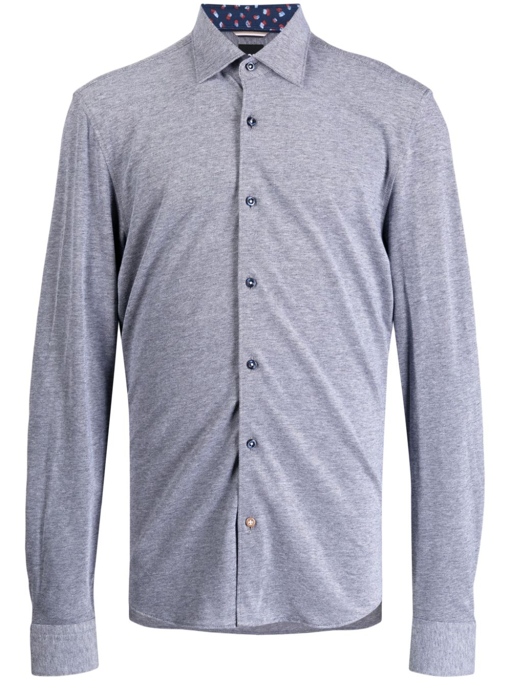 Hugo Boss Long-sleeve Cotton Shirt In 404