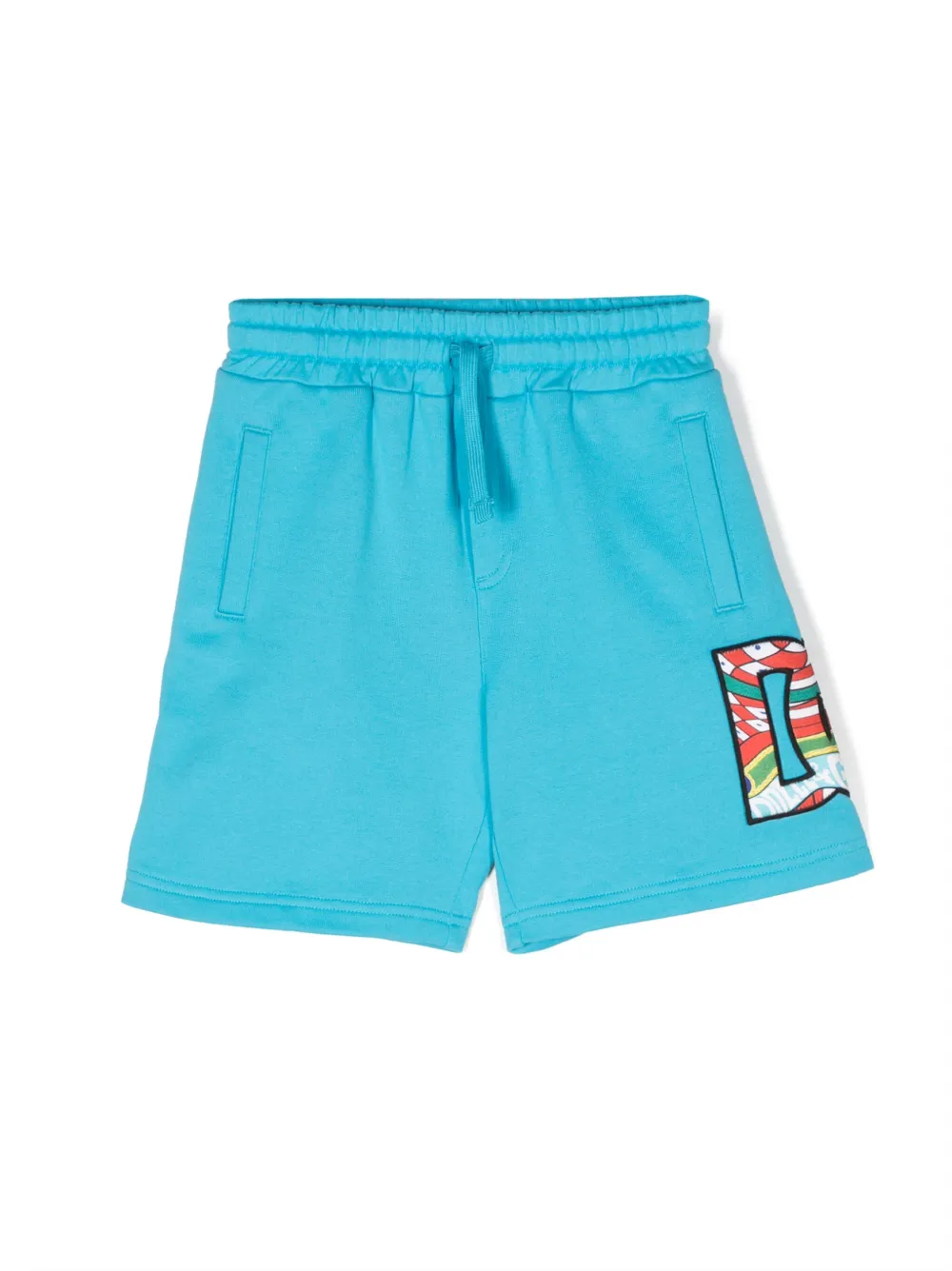 Dolce & Gabbana Kids' Boy's Carretto Cotton Logo Shorts In Torquoise