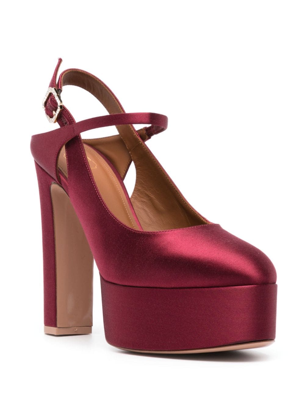 Shop Malone Souliers Ilenia 130mm Satin-finish Pumps In Red