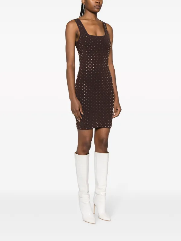 Michael Michael Kors stud-embellished Sleeveless Minidress | Brown |  FARFETCH