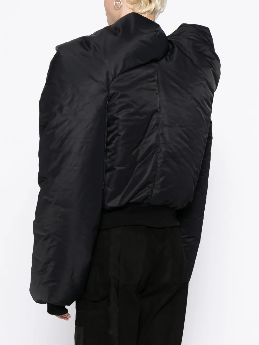 Rick Owens DRKSHDW Gewatteerd bomberjack Zwart