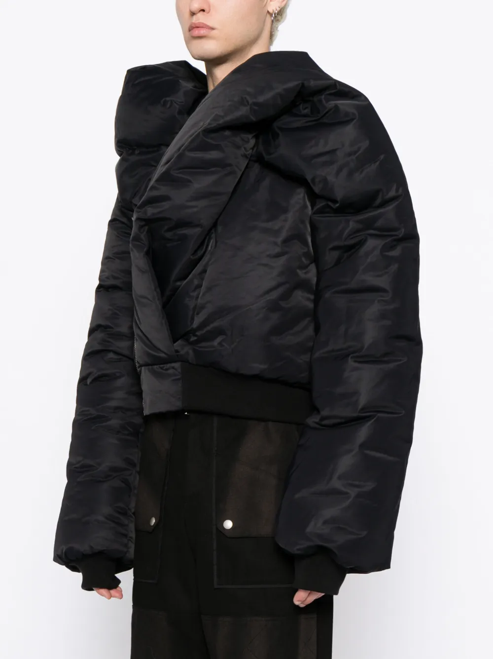 Rick Owens DRKSHDW Gewatteerd bomberjack Zwart