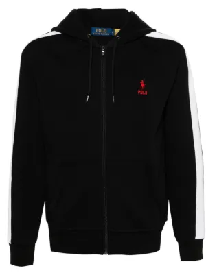 Polo Ralph Lauren embroidered-logo zip-up Hoodie | Black | FARFETCH