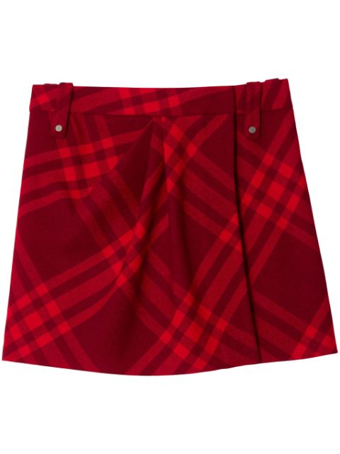 Burberry check-pattern wool miniskirt