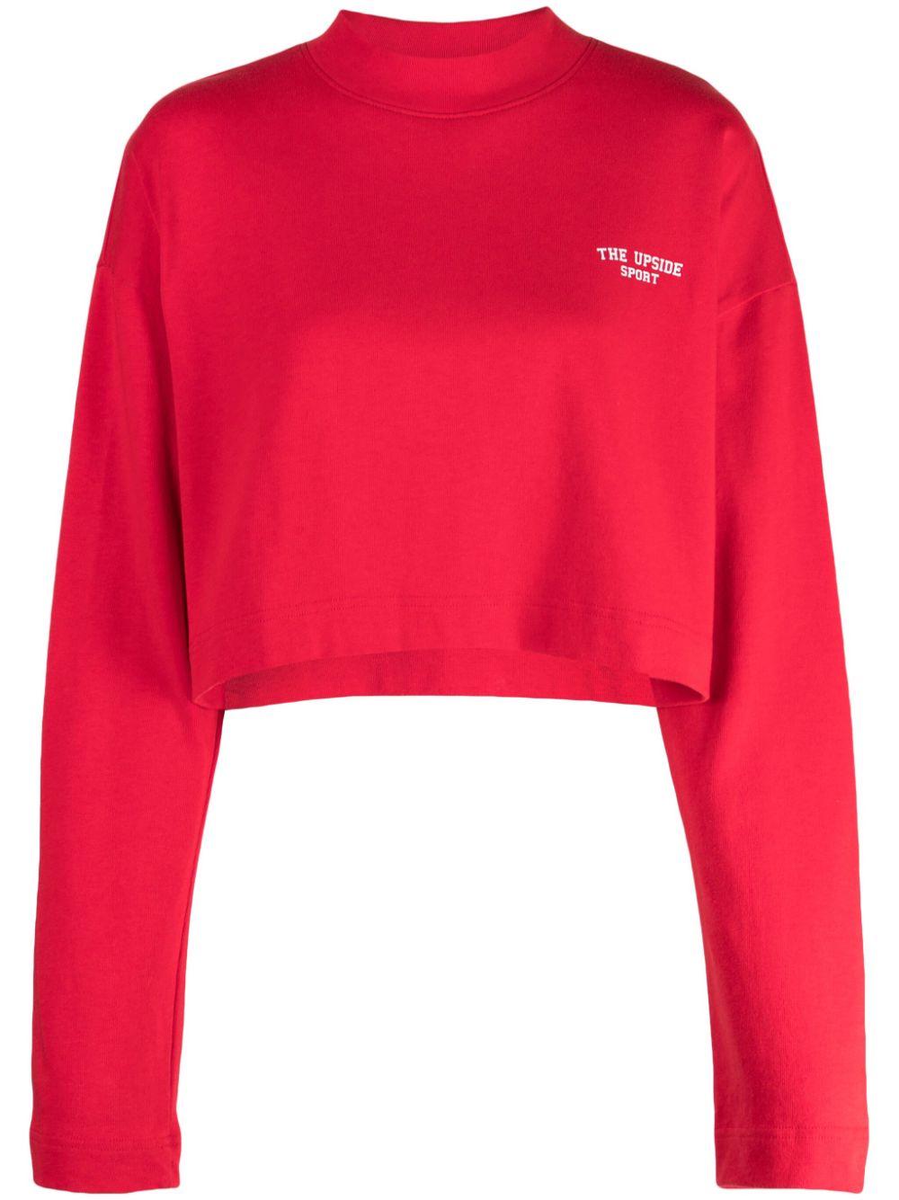 Shop The Upside Courtsport Sabine Cropped Cotton Sweatshirt In Red