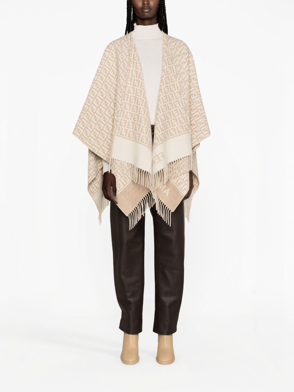 FENDI Cape met monogram - Beige