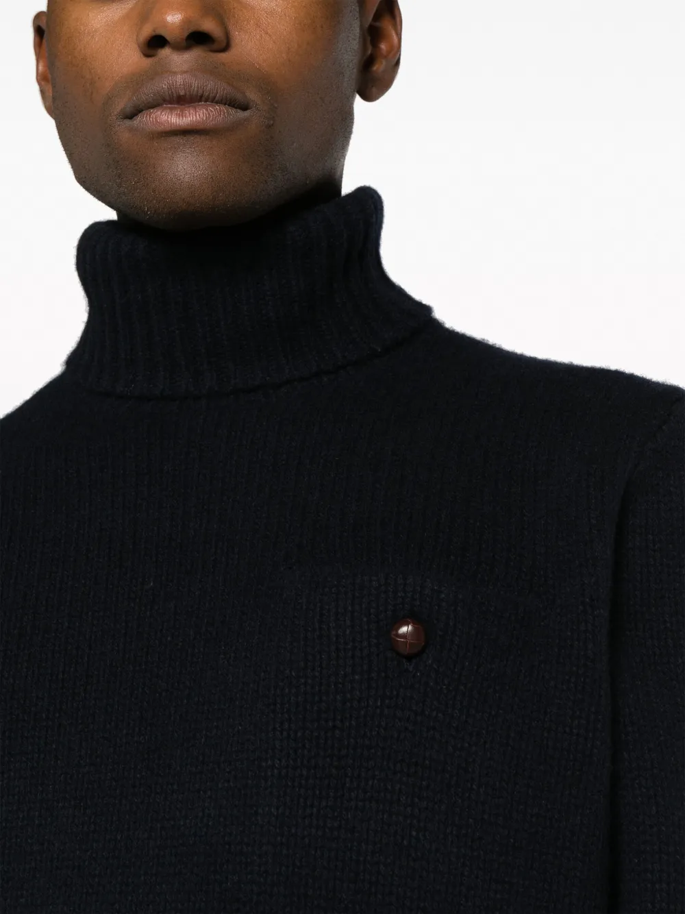 Shop Polo Ralph Lauren Roll-neck Ribbed-knit Jumper In 蓝色