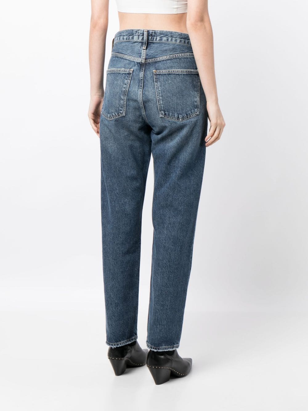 Shop Agolde 90's High-rise Tapered Jeans In Blue