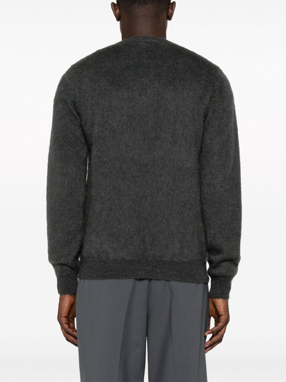 Shop Fendi Ff-motif Knitted Jumper In Grey