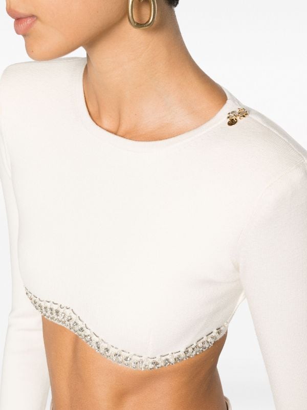 Saint Laurent rhinestone-embellished Bustier Top - Farfetch