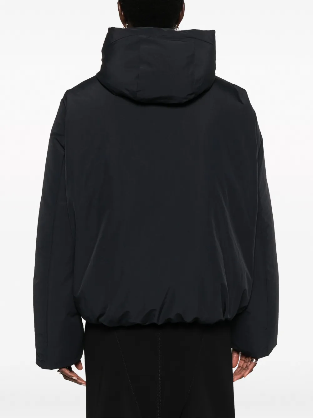 Jil Sander Donsjack met capuchon Zwart