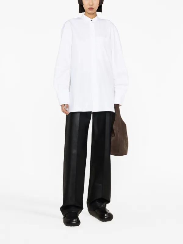 JIL SANDER バンドカラーシャツ ホワイト　37 Jil Sander バンドカラー シャツ | ホワイト | FARFETCH JP
