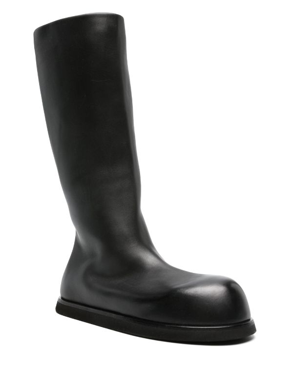 Mens black best sale leather wellington boots