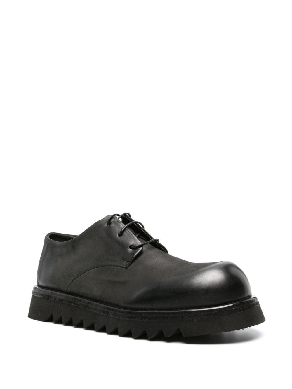 Shop Marsèll Chunky-sole Leather Derby Shoes In Black