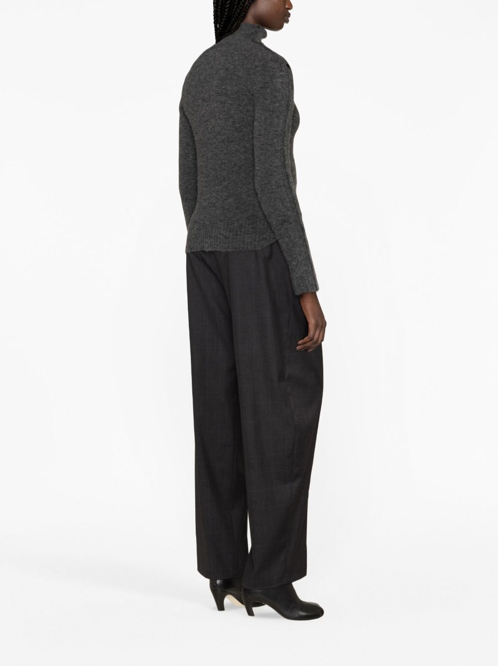 Shop Isabel Marant Malo Convertible Knitted Jumper In Grey