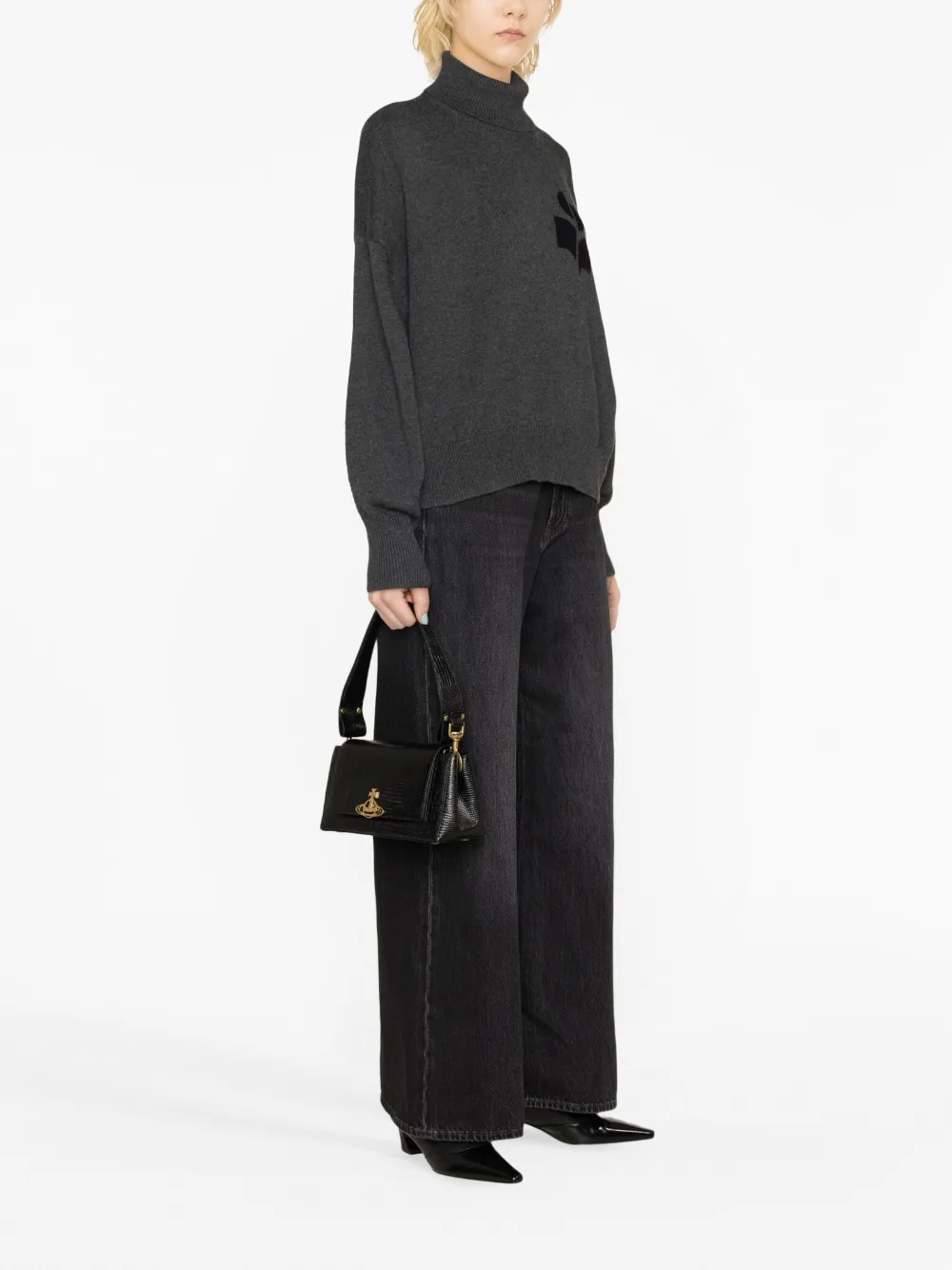 Isabel Marant Étoile Enzo Intarsia-knit Roll-neck Jumper In Grey