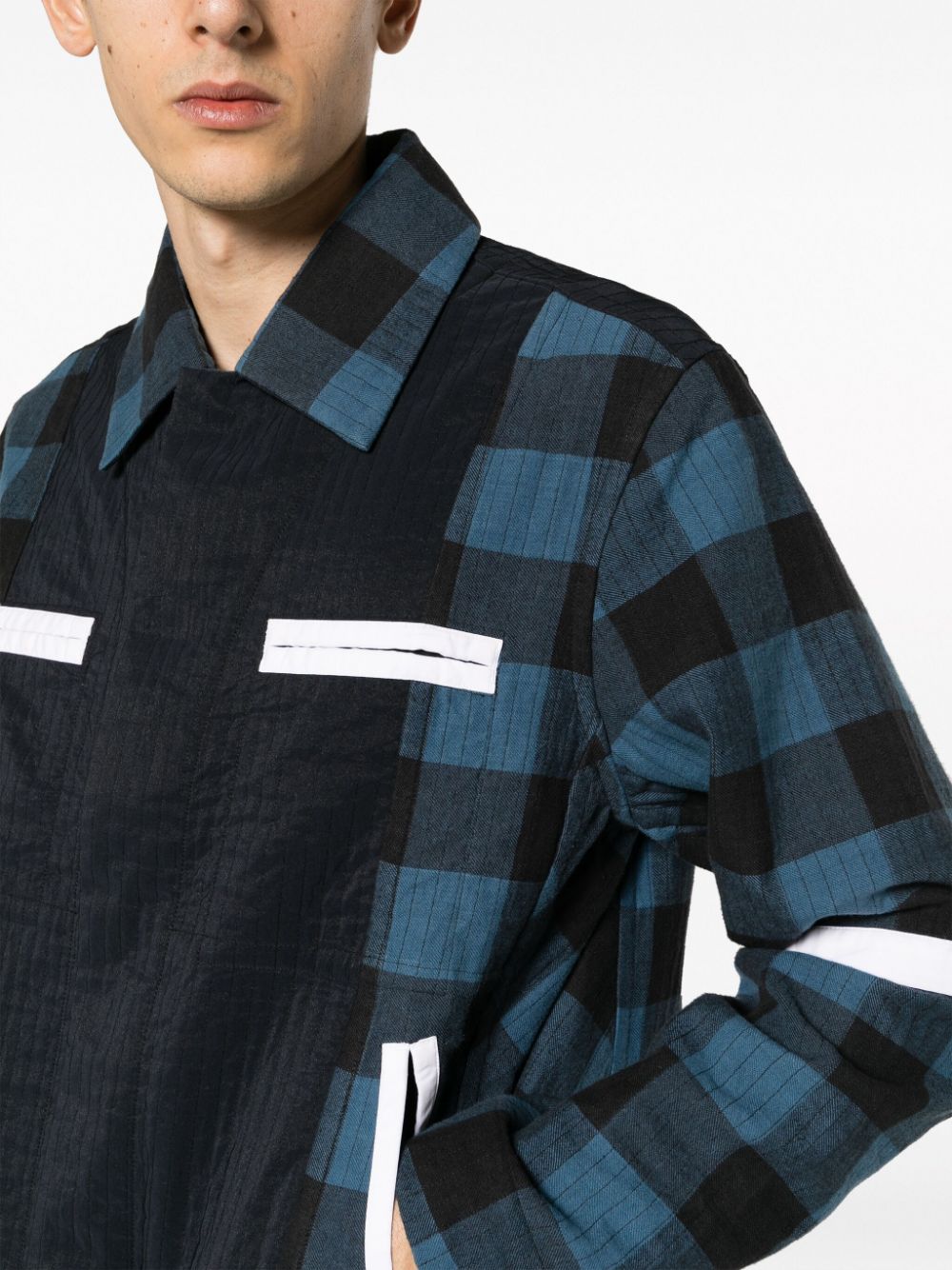 Shop Craig Green Plaid-pattern Worker Jacket In Blue