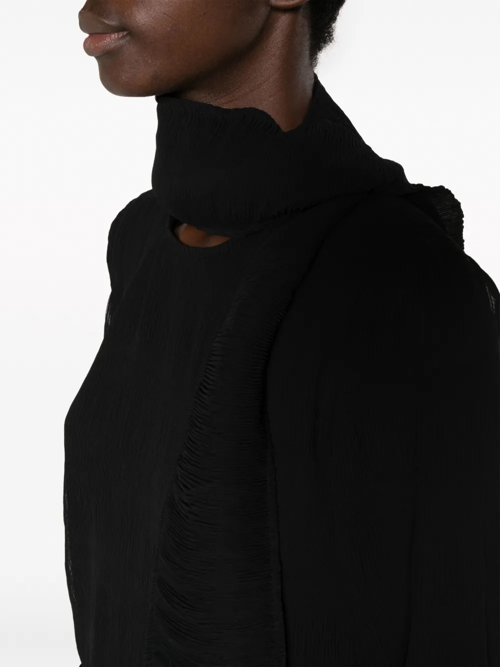 GANNI Plissé blouse Zwart