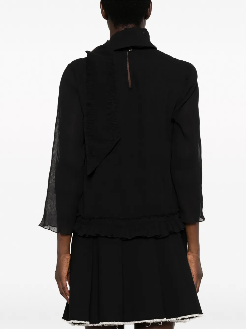 GANNI Plissé blouse Zwart