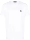 Fred Perry logo-embroidered cotton T-shirt - White
