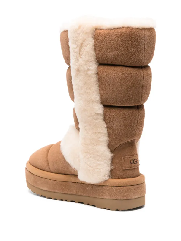 UGG Classic Chillapeak Tall Suede Fur Platform Boots