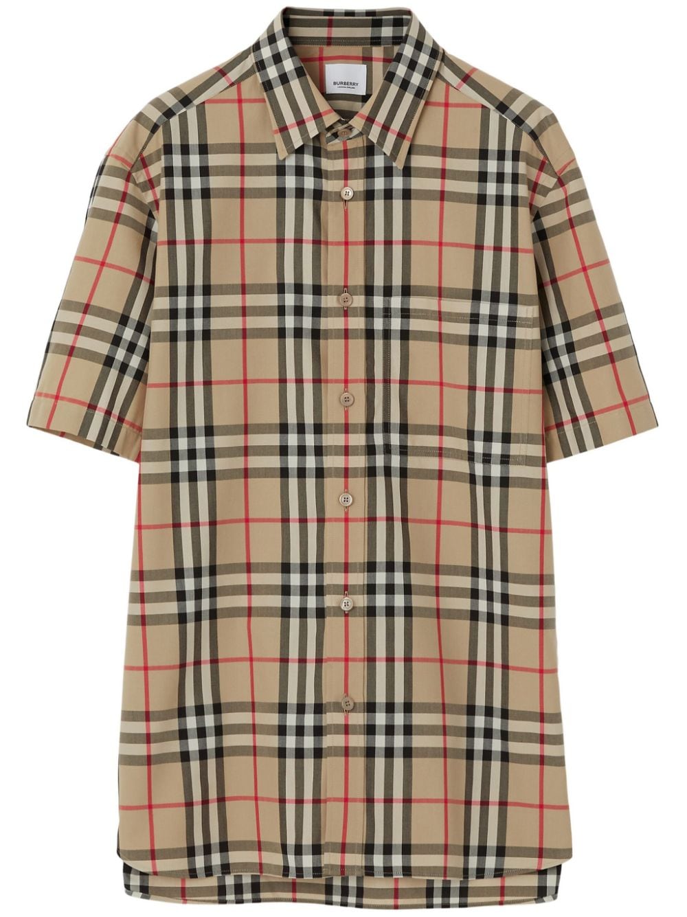 Burberry Vintage Check Pattern Cotton Shirt In Neutrals