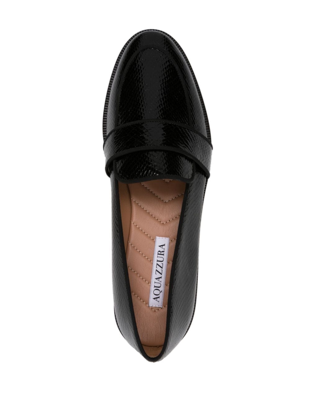 Shop Aquazzura Martin Snakeskin-effect Loafers In Schwarz