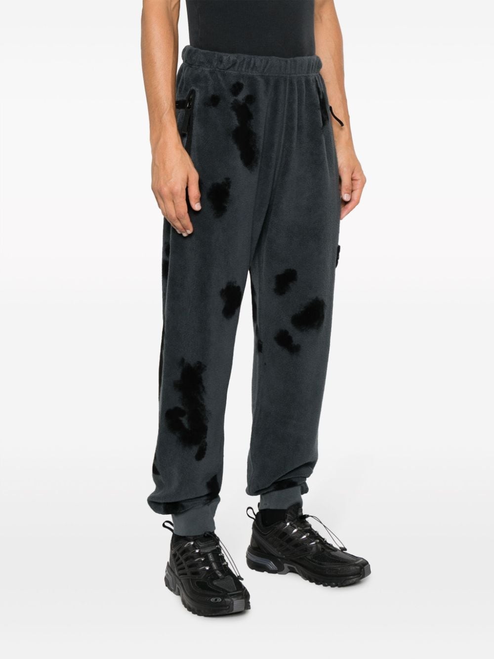 Shop Stone Island Compass-motif Track Pants In Blue
